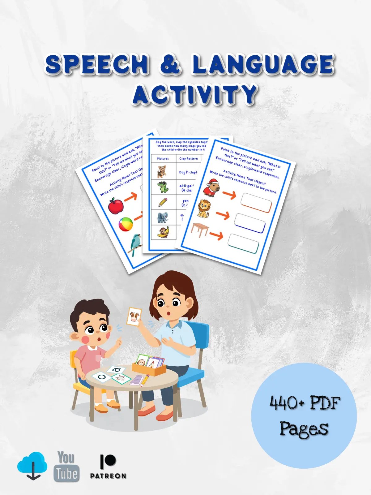 Speech & Language Activity Bundle: Printable Worksheets for Toddlers and Speech-Delayed Kids product image (1)