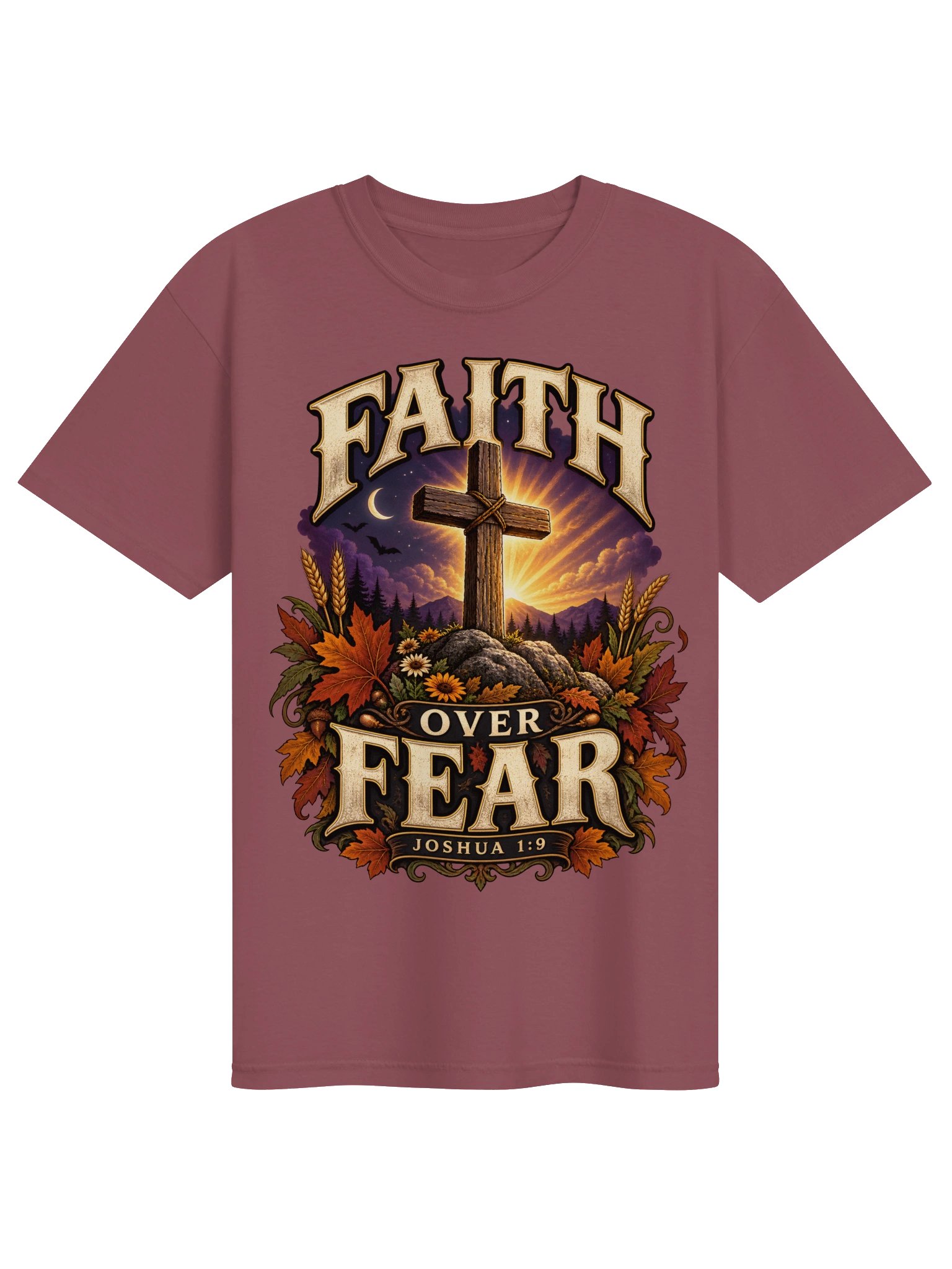 Faith Over Fear—Joshua 1:9 | Christian Autumn Shirt product image (1)