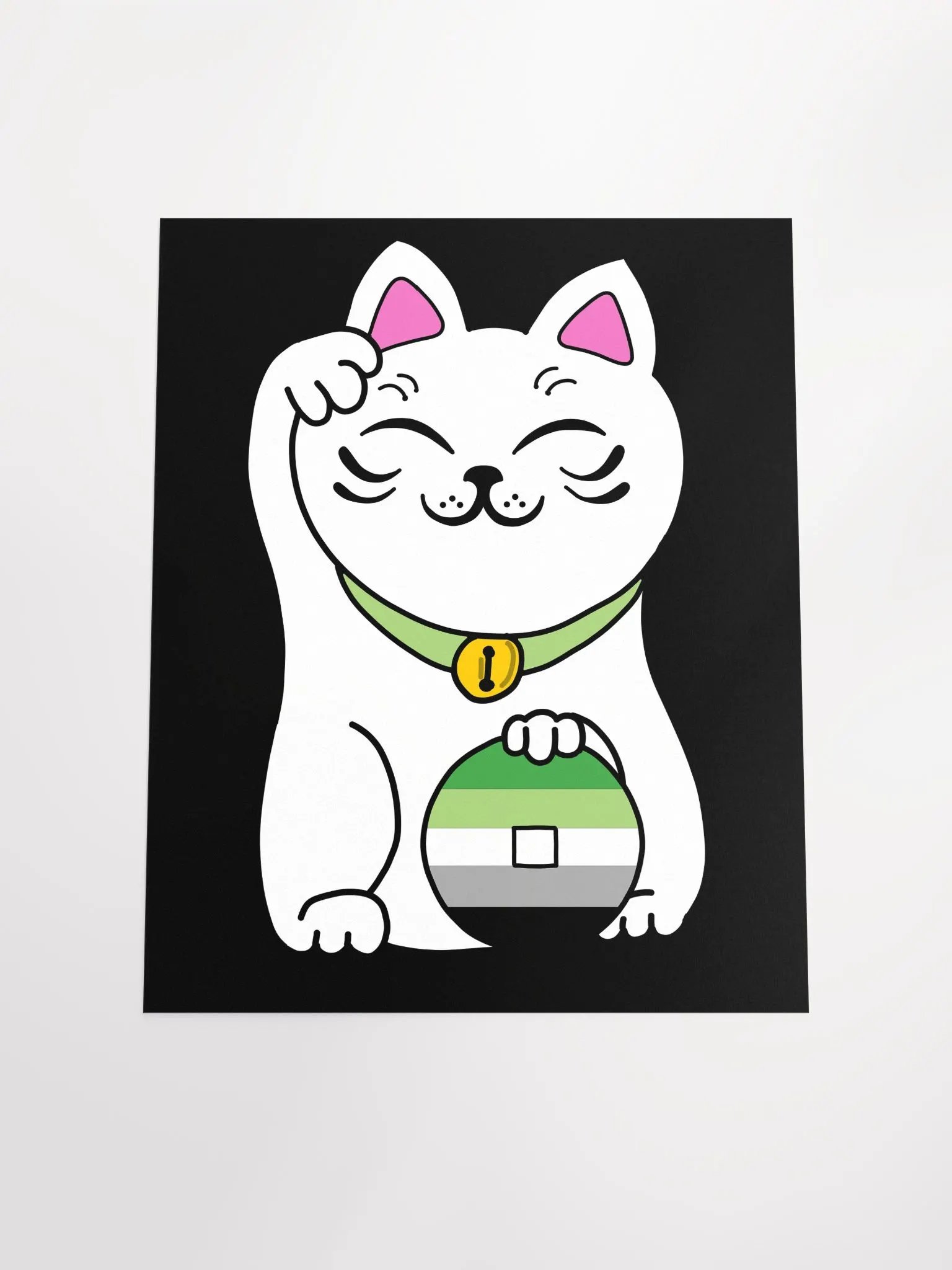 Maneki neko aromantic pride poster product image (4)