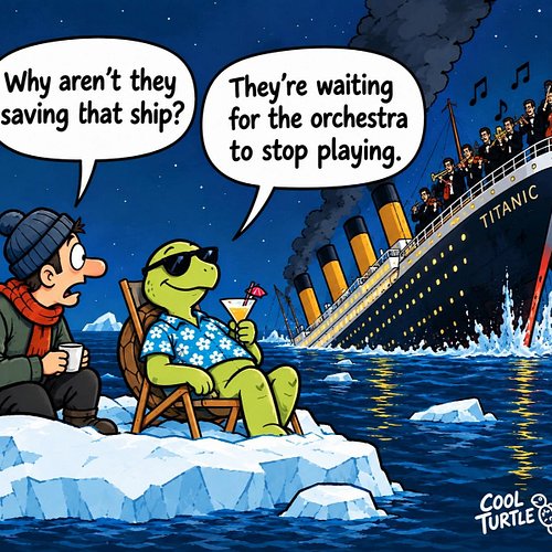 JUST BECAUSE THE MUSIC IS STILL PLAYING DOESN’T MEAN THE SHIP IS FINE. 😎🐢

Sometimes everyone keeps smiling, clapping and car...