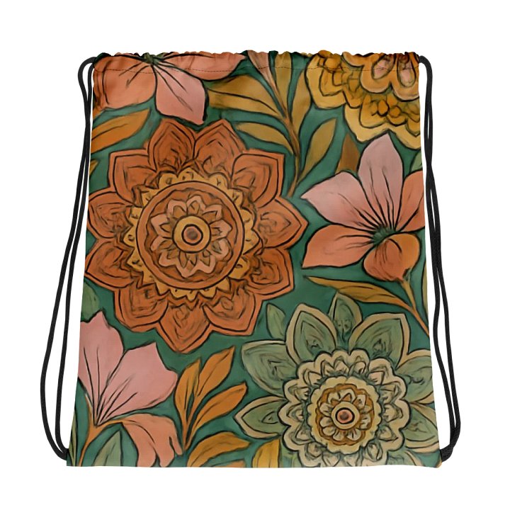 Best Selling - Symmetrical Blossom Drawstring Bag product image (1)