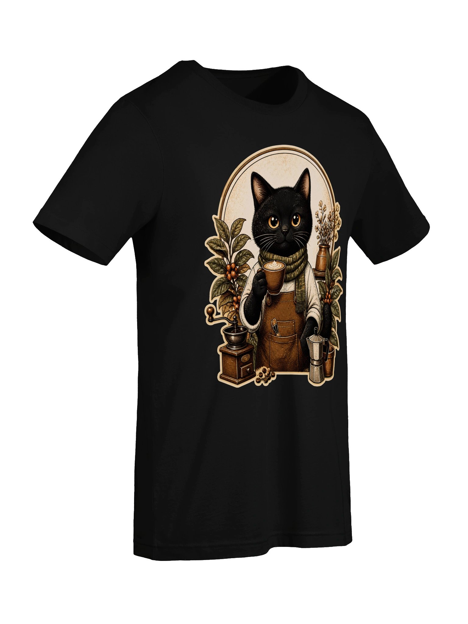 Vintage Black Cat Coffee Club T-Shirt | Cozy Coffee Lover Shirt | Retro Cat Cafe Graphic Tee product image (43)
