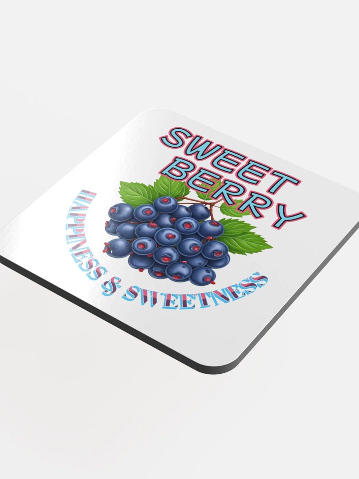 Sweet Berry Happiness And Sweetness Funky Glossed Cork Coaster product image (1)