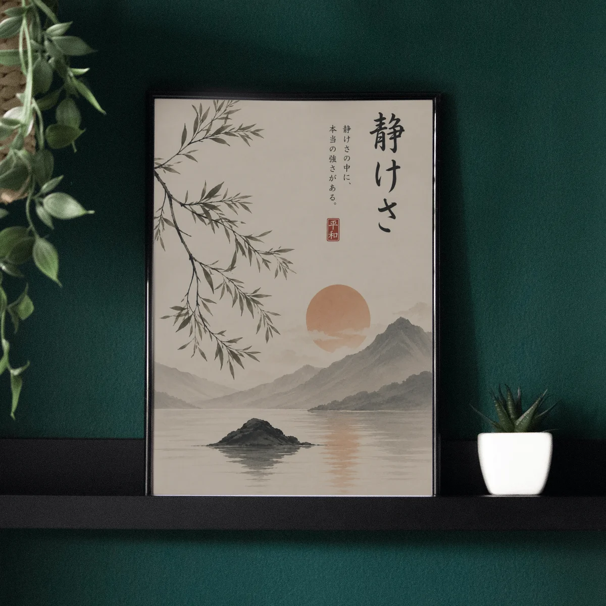 Japanese Zen Decor Wall Art - Minimalist Neutral Landscape Poster product image (2)