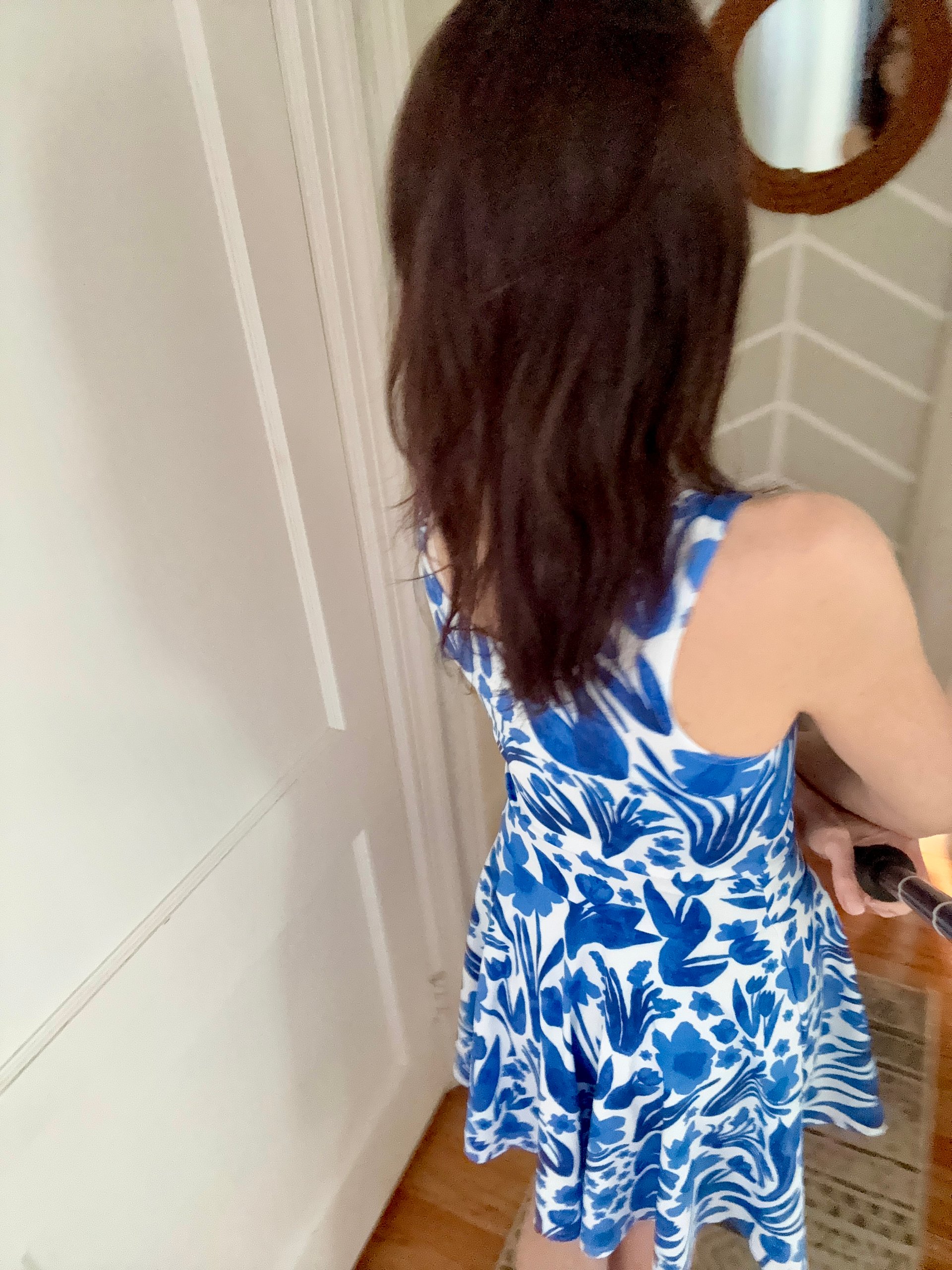 Spring Garden | Blue on White Skater Dress | Monique Faella Designs™ product image (11)