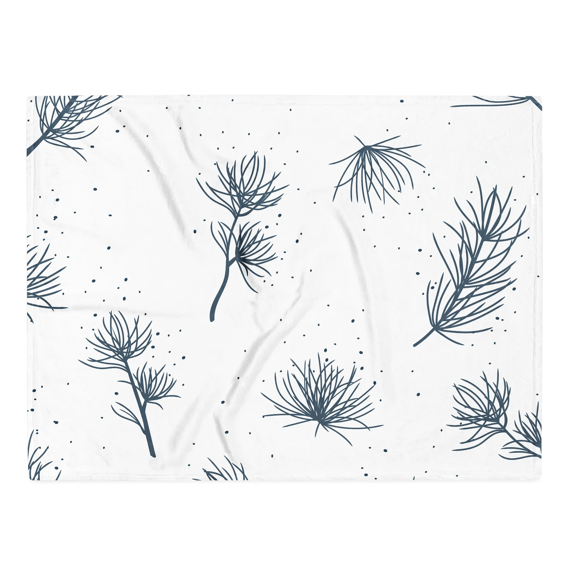 Blue Sprig Pattern Throw Blanket product image (3)