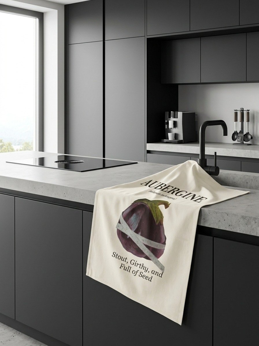 The "Aubergine" Botanical Tea Towel product image (1)
