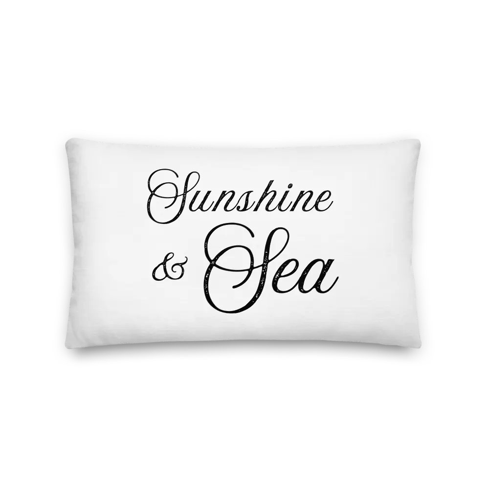 Coastal Chic - Sunshine & Sea White Premium Pillow - Maritimes Kissen mit Text product image (2)