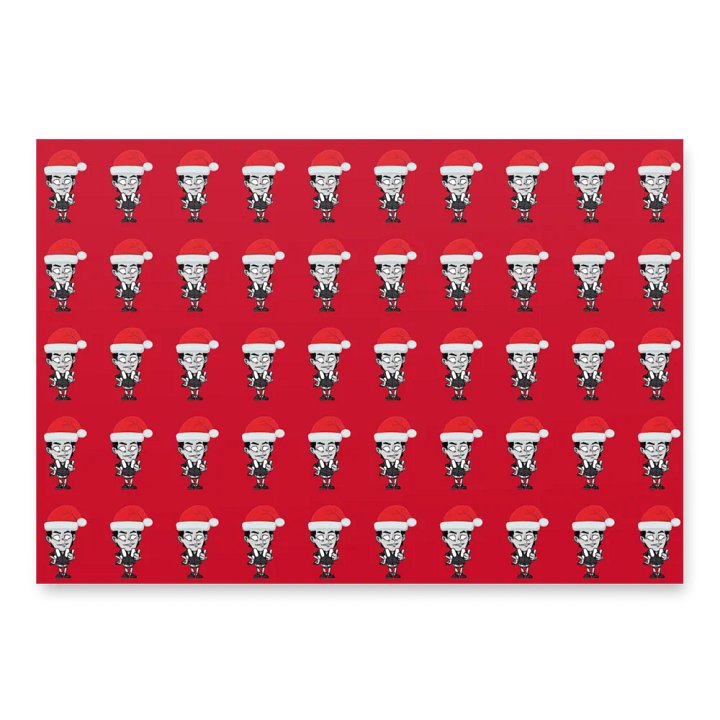 Santa Hat Fly Diiqqiidy Wrapping Paper Set product image (2)