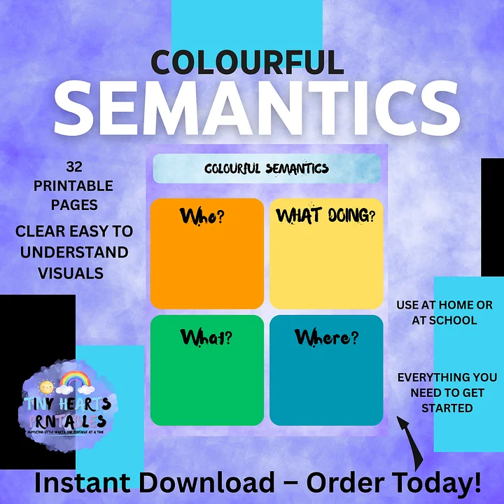 Colourful Semantics Posters Icon Card Packs | 36 Pages of Who, What Doing, Where, Describe Worksheets & Visuals | SEN, SLT, EYFS, Speech product image (1)