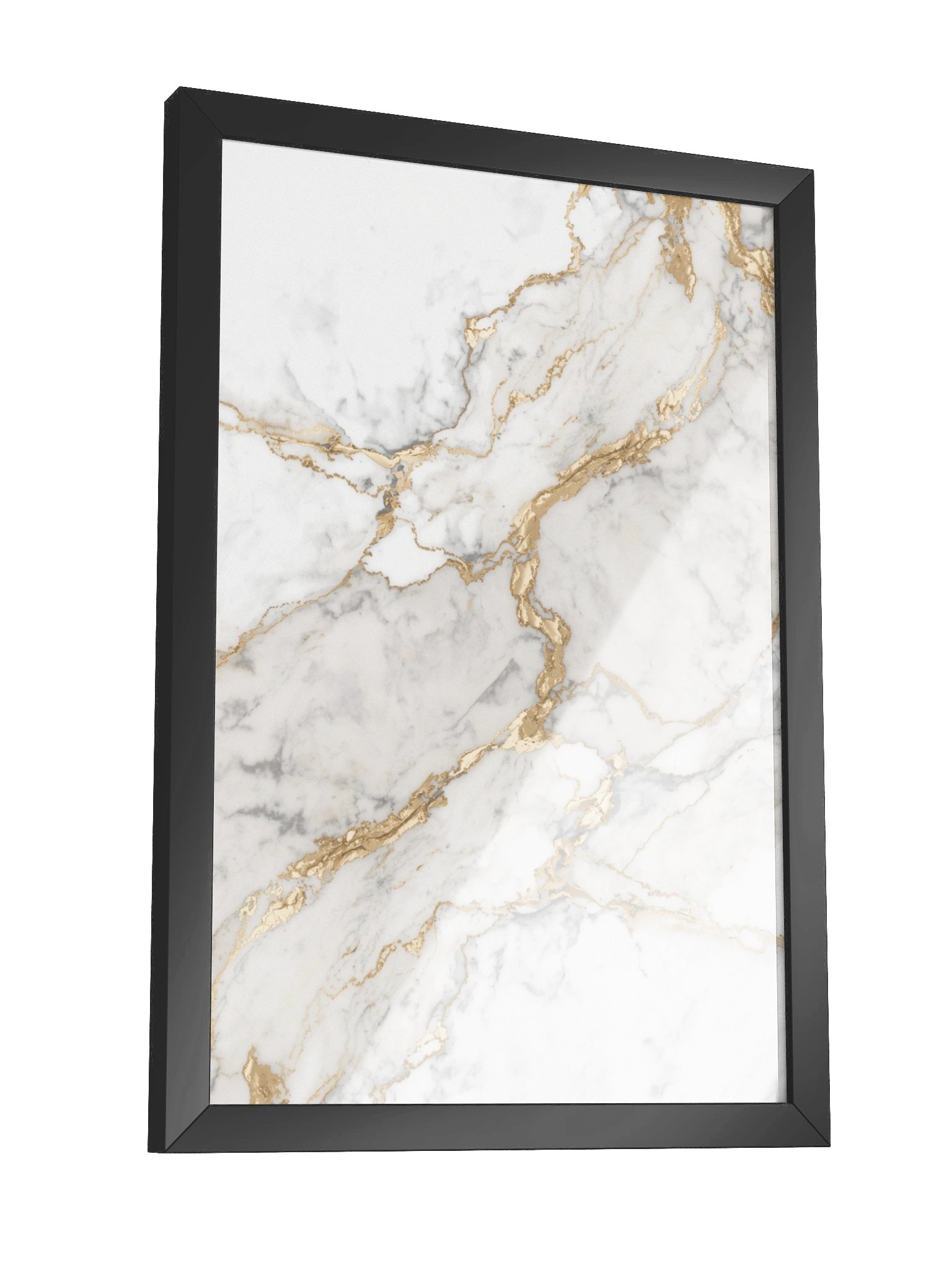 Golden Veins Marble Wall Art | Elegant White & Gold Abstract Decor-30×46 cm product image (5)