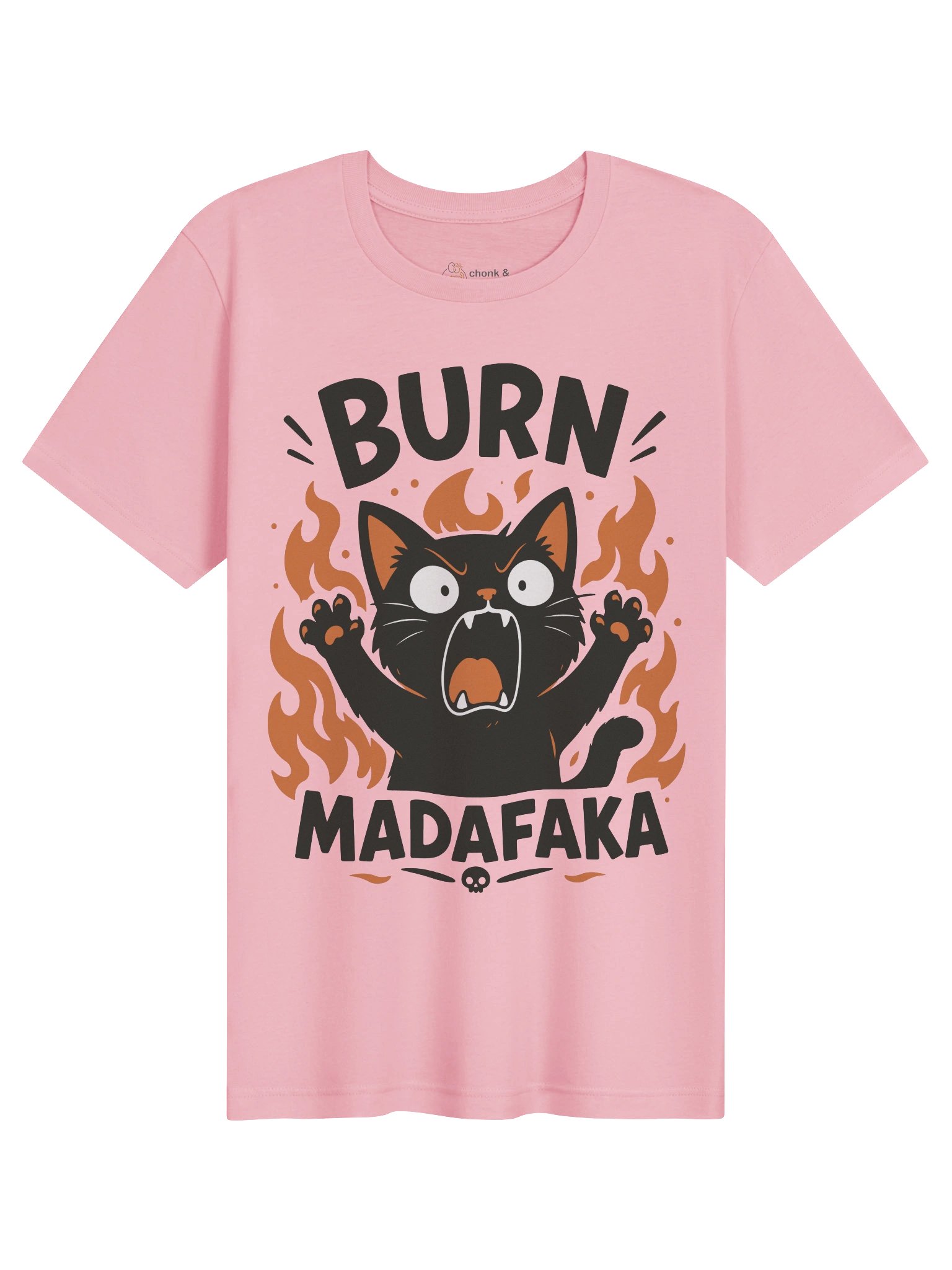 Burn Madafaka Angry Black Cat T-Shirt | Funny Fire Cat Graphic Tee for Cat Lovers product image (3)