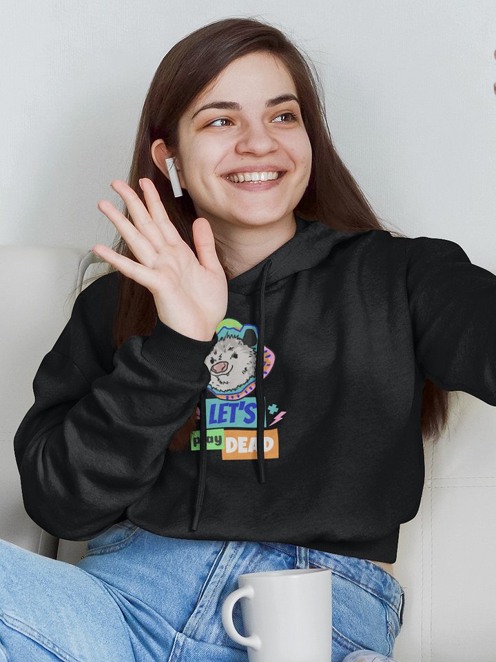 Let's Play Dead fleece crop hoodie product image (1)
