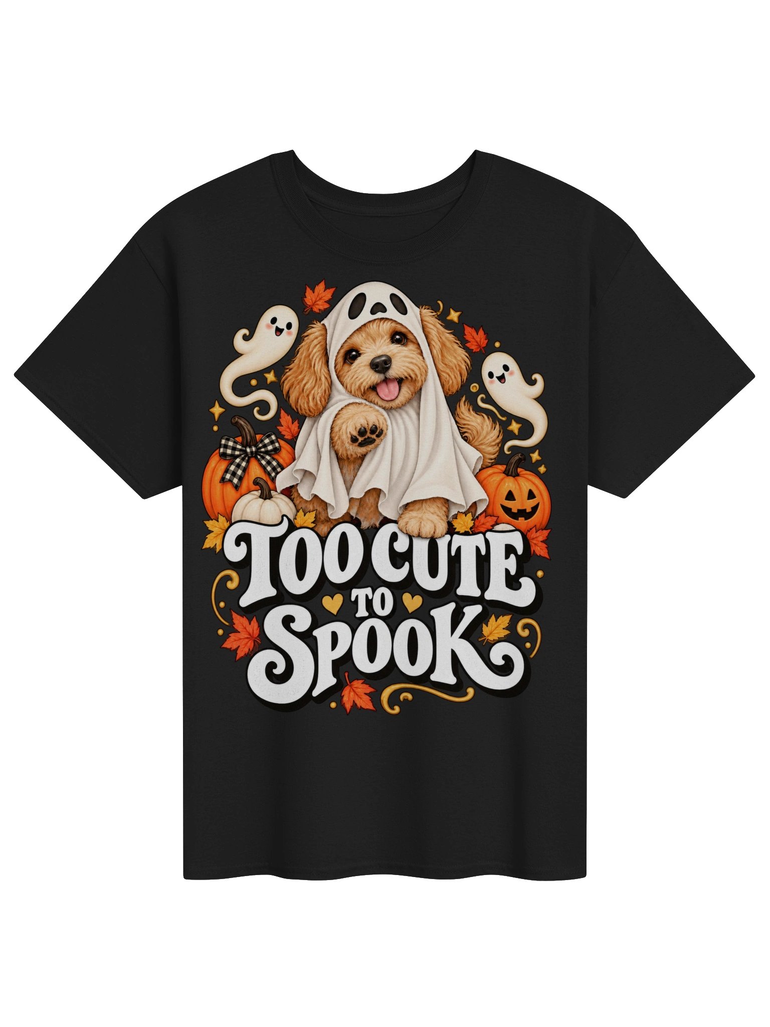 Too Cute to Spook T-Shirt – Cute Ghost Puppy Halloween Tee product image (1)