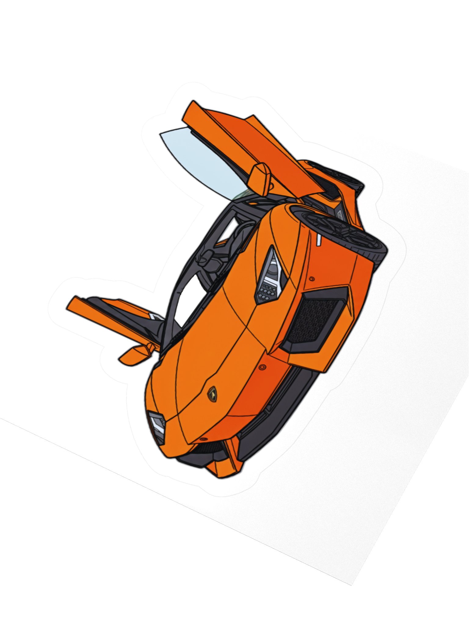 Orange Lamborghini Aventador Sticker (Retro, Sketch, Silhouette) product image (7)