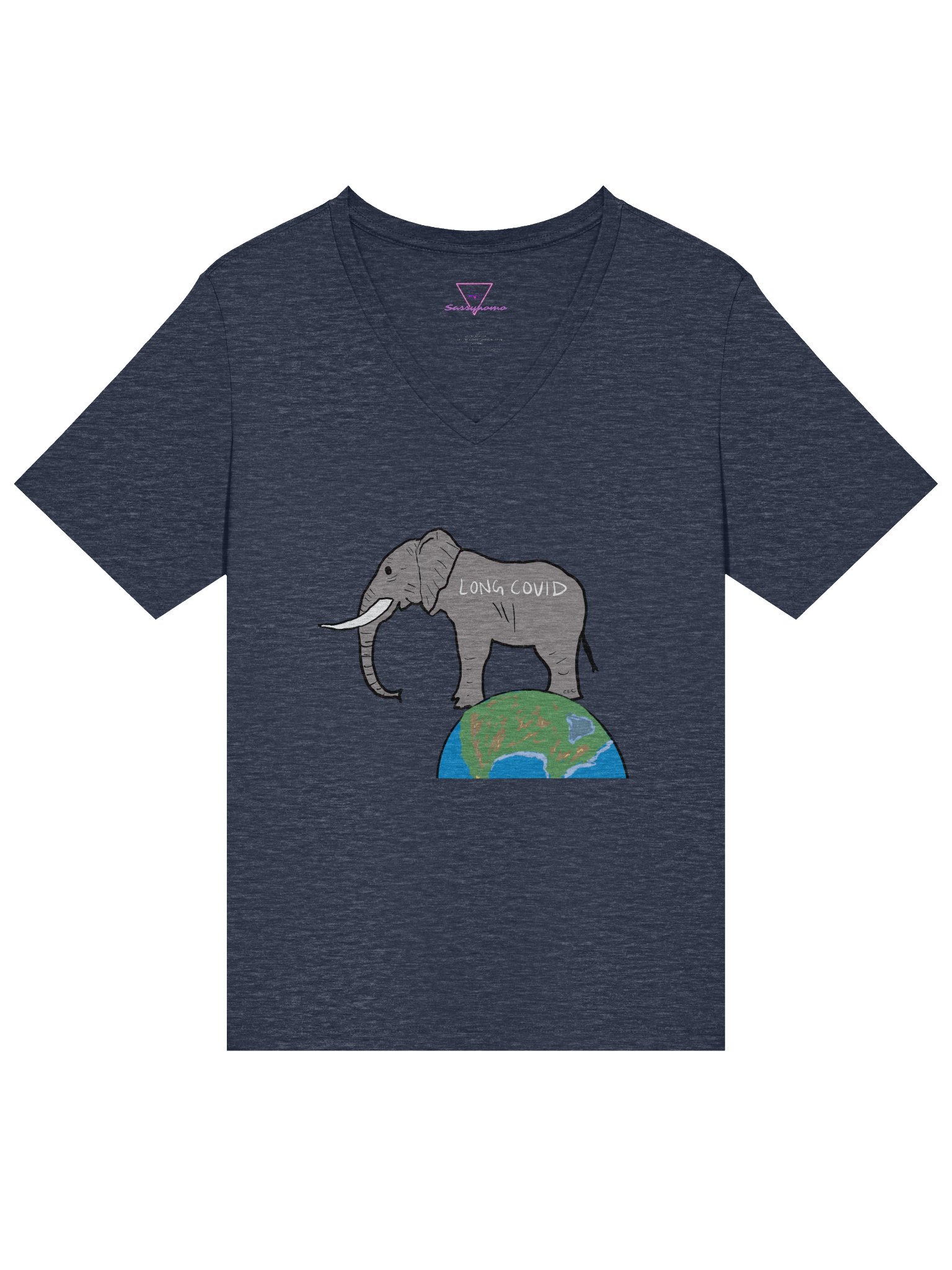 Elephant In The Room V-neck tee (Long Covid) product image (4)