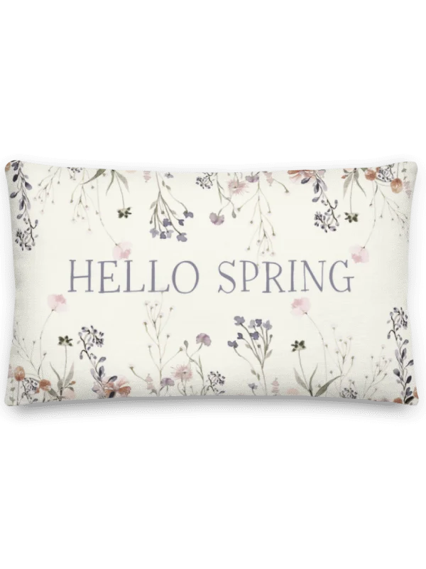 HELLO SPRING & Wildflowers Pillow in three sizes - Premium Pillow - Frühlingskissen mit Blumendruck product image (7)