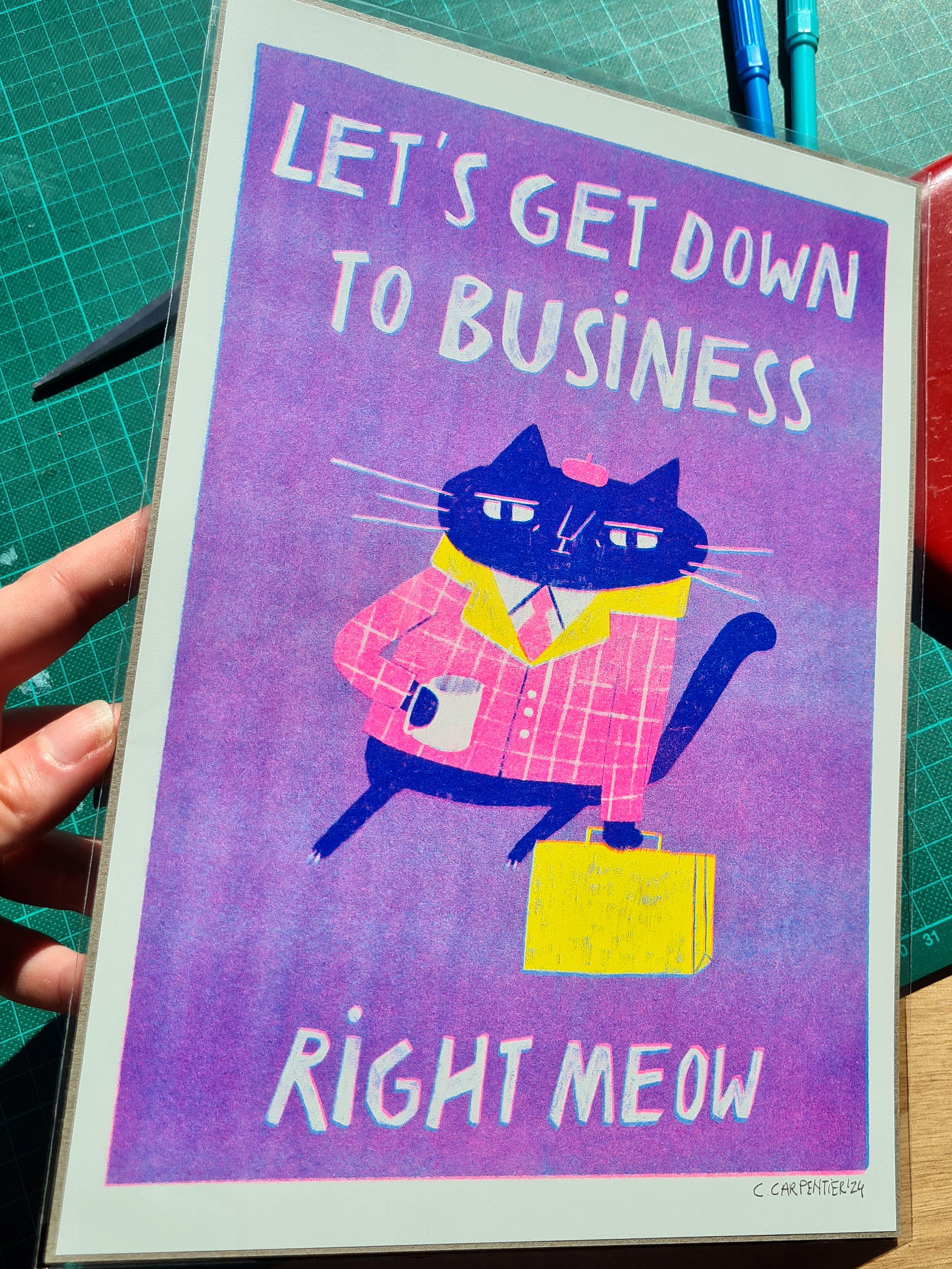 Business Cat Riso Print A4 product image (2)
