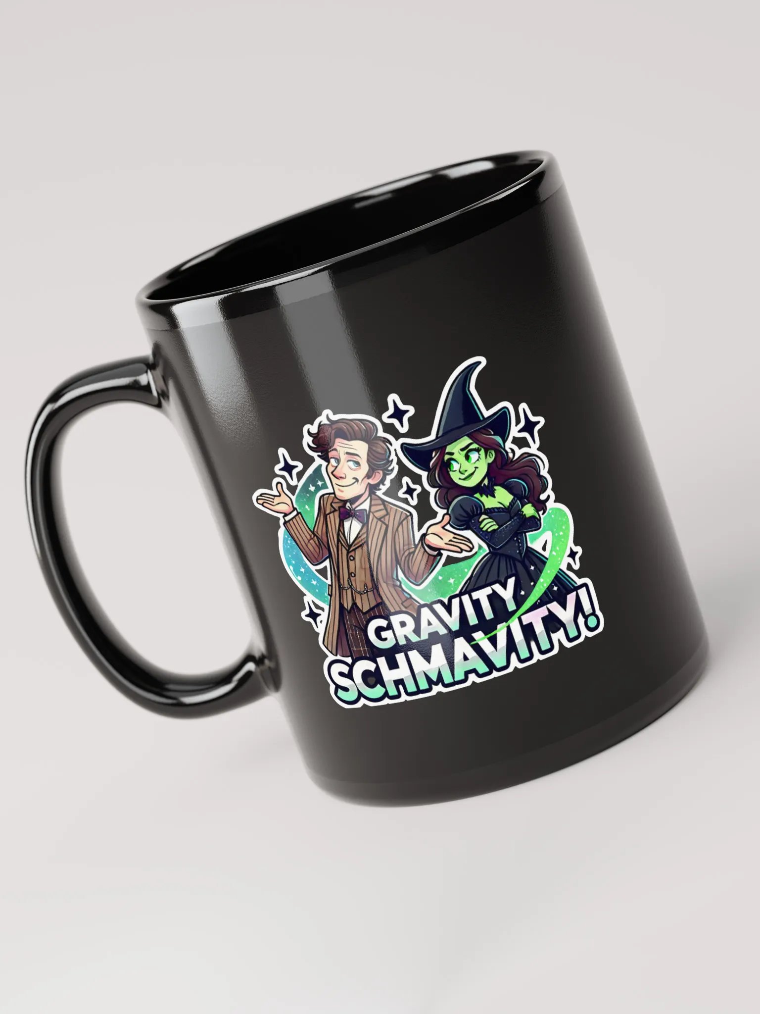 Defying Gravity Schmavity Mug – Black Glossy Doctor Who x Wicked Coffee Cup product image (3)