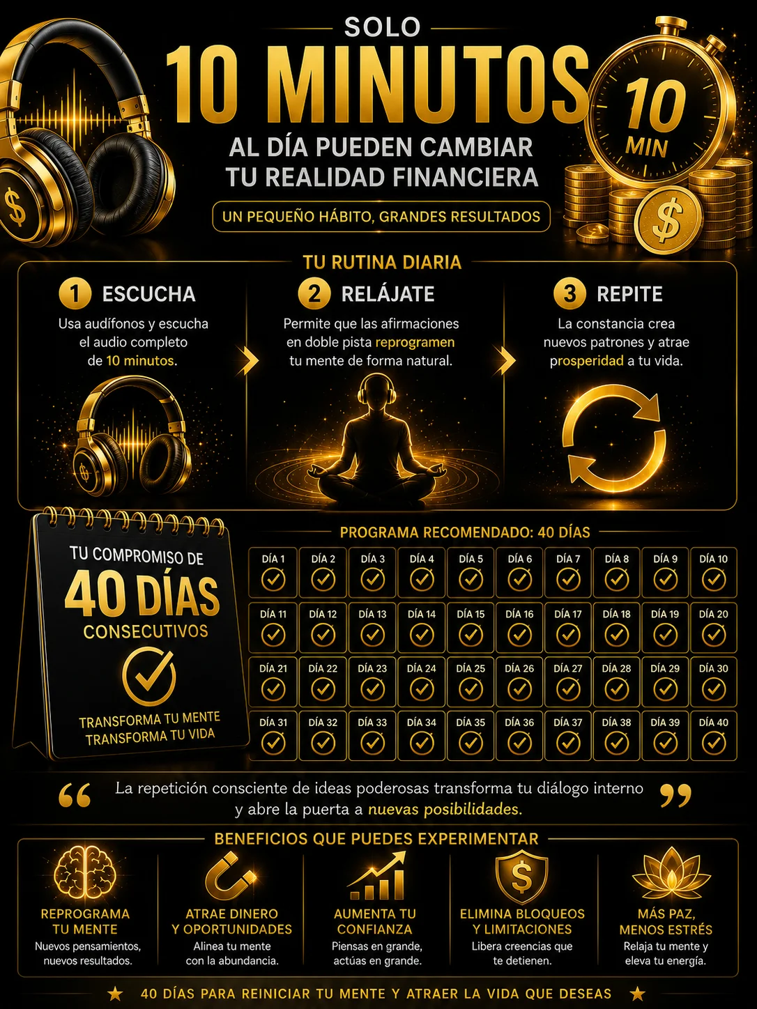 10 Minutos para Atraer Dinero — Audio RESET con Tecnología Dual Voice™ product image (3)