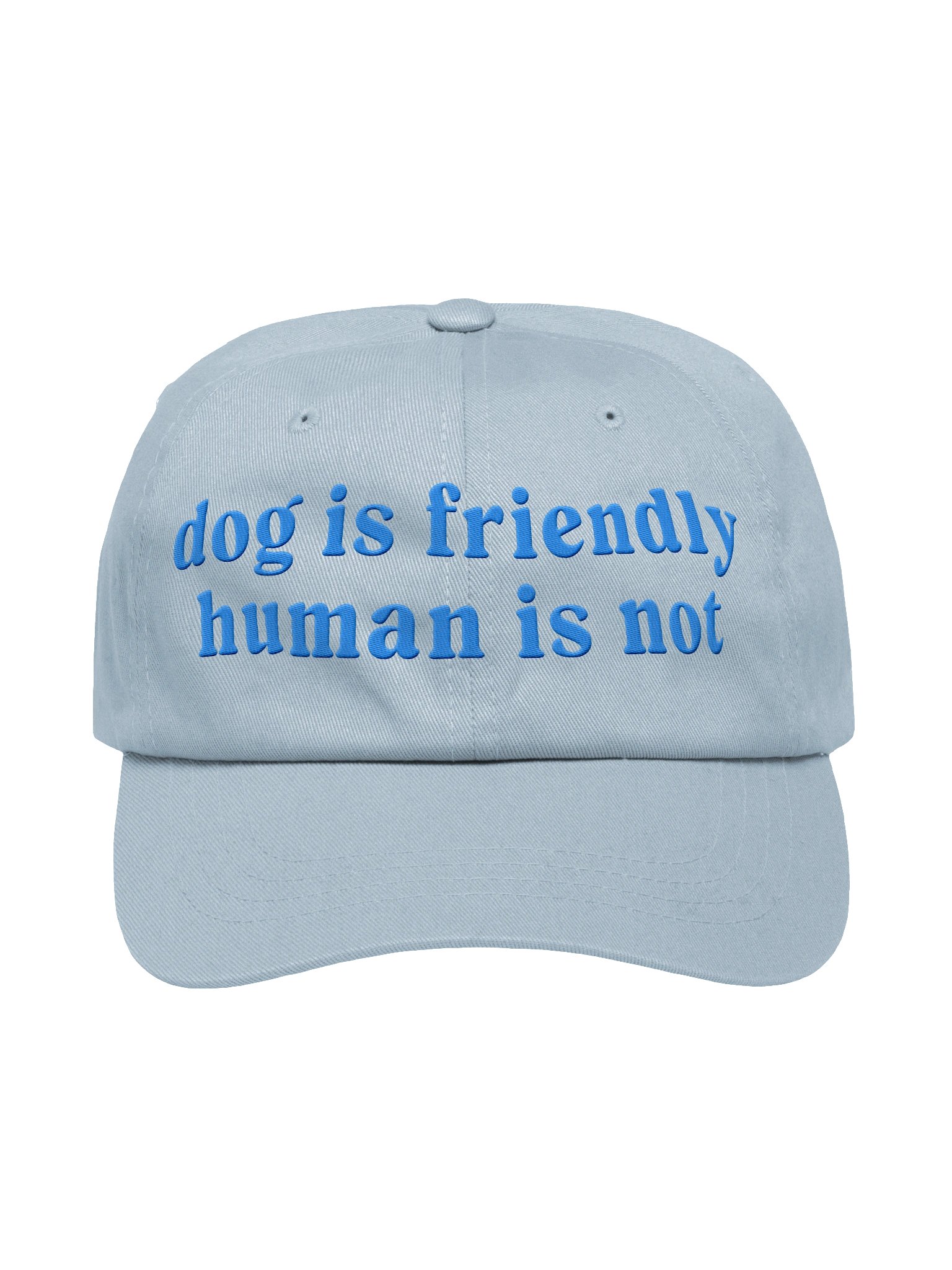 Dog Is Friendly. Human Is Not Classic Dad Hat(Embroidered) Low Contrast(Blue) product image (1)