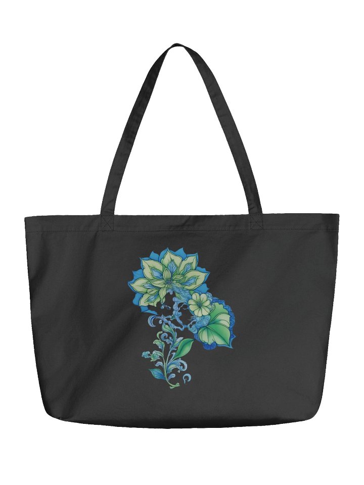 Cool Blue Florals - Eco-conscious Organic Cotton Tote product image (1)