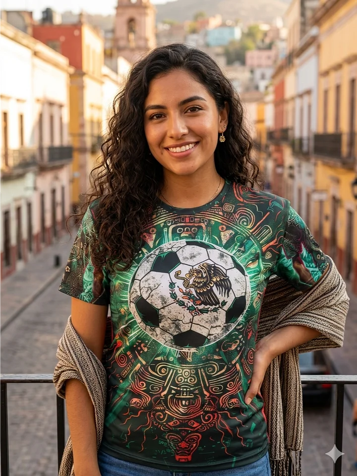 Mexico Womens Fantasy Football Shirt | Camiseta de fútbol femenina de fantasía mexicana product image (1)