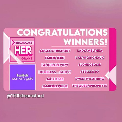 Thinking about @1000dreamsfund this morning. So grateful to be among amazing women and fems in gaming and Content creation. T...