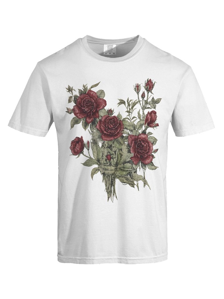 Rose Skull Shirt, Gothic Rose Graphic Tee, Comfort Colors Unisex T-Shirt, Vintage Floral Skull Shirt product image (67)