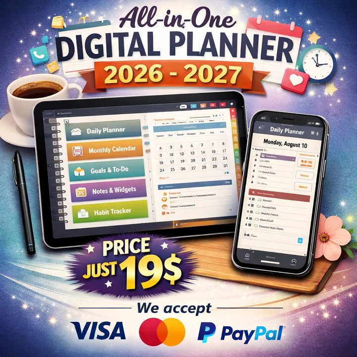 🌟 All-in-One Digital Planner Graphic 2026-2027 🌟 product image (1)