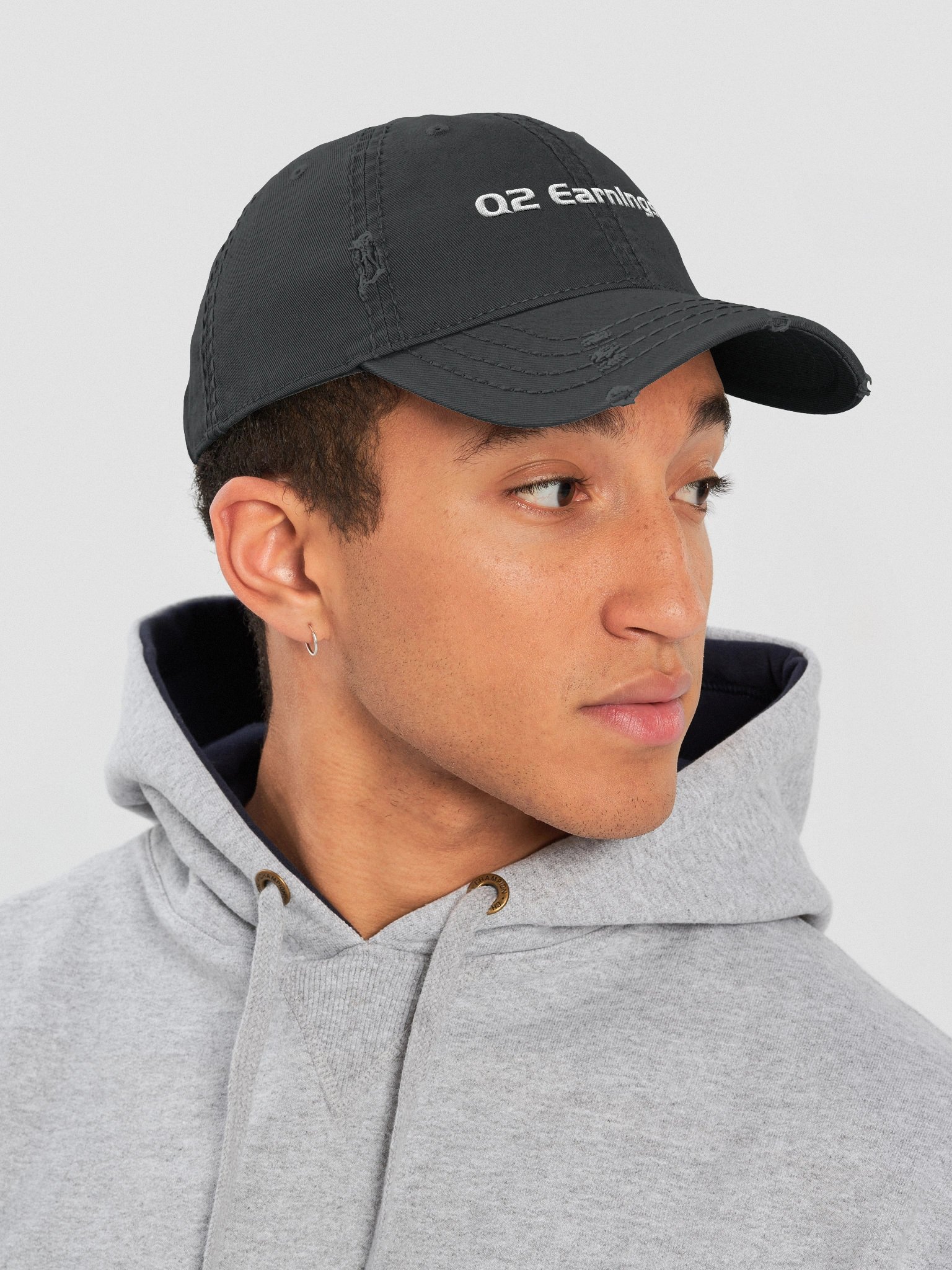 Q2 Earnings | White | Distressed Dad Hat product image (3)