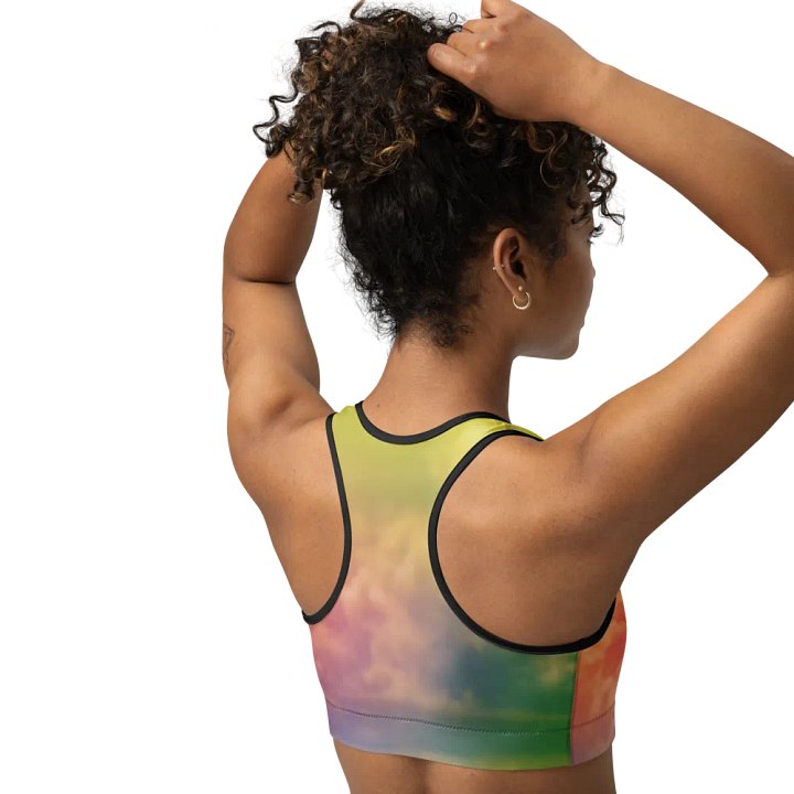 Blur cloud rainbow Design Sports Bra - V12 product image (2)