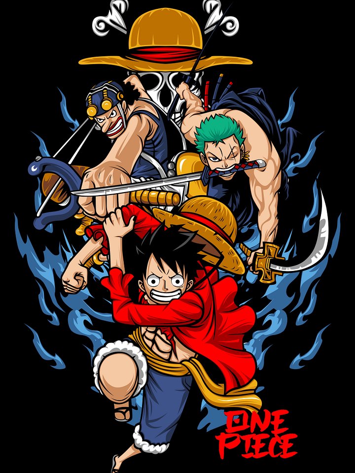 Straw Hat Trio Metal Print product image (1)