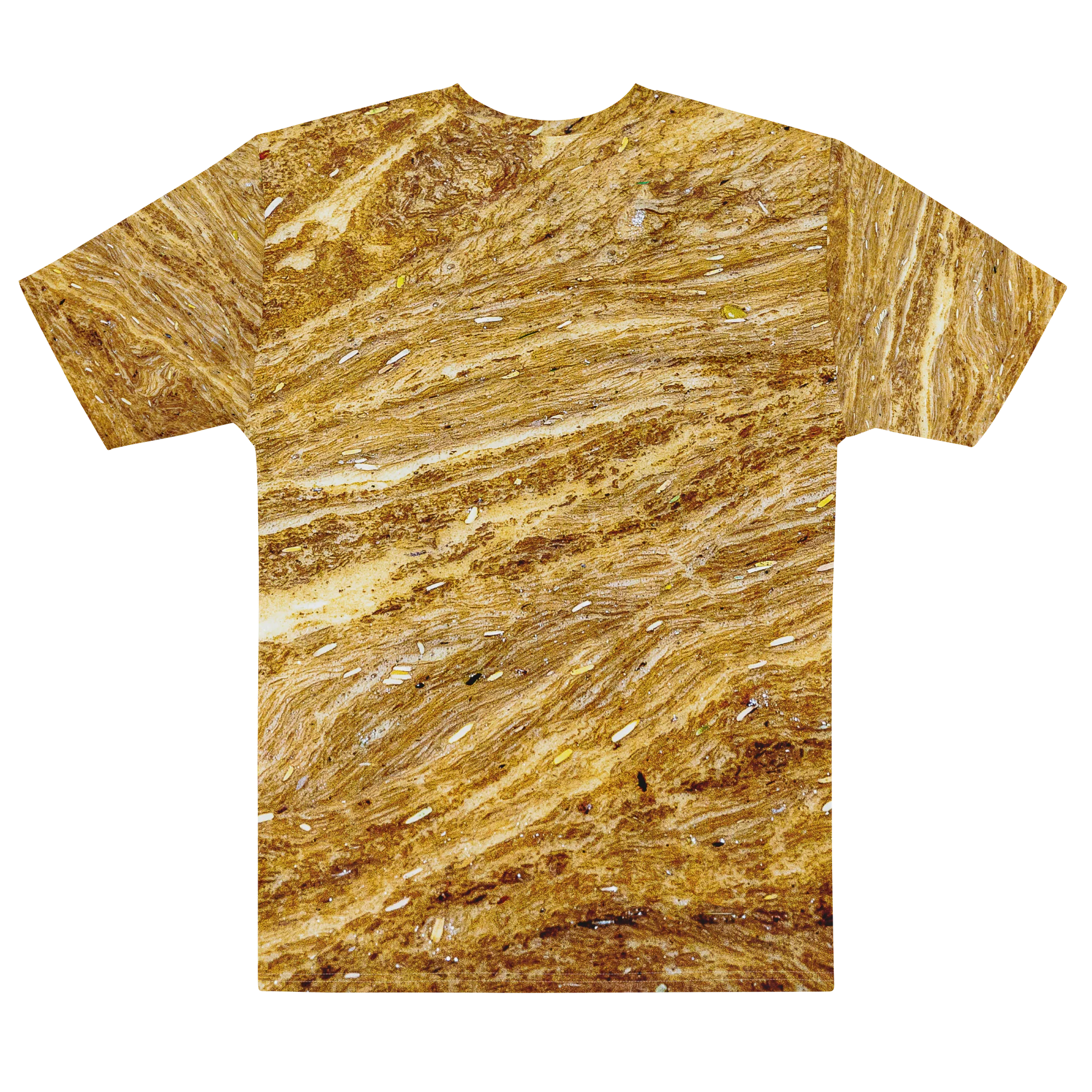 Golden Strata Men’s All-Over Print Natural Cotton Amber Mineral Crew Neck T-Shirt product image (2)