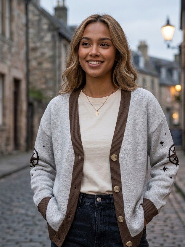 Celestial Compass Woven Knit Cardigan | Dark Academia & Bookish Apparel product image (1)