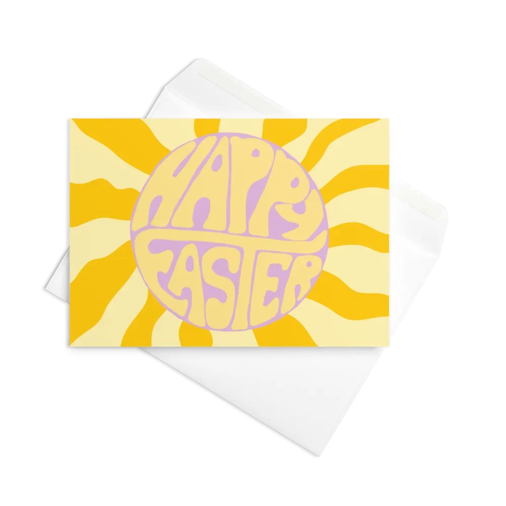 Happy Easter retro landscape greetings card product image (11)