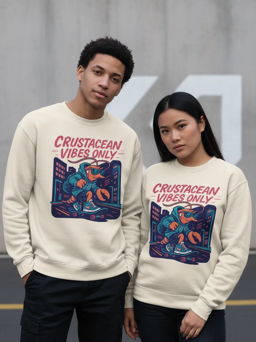 Crustacean Vibes Only Sweatshirt | Cool Lobster Streetwear Design Pullover product image (1)