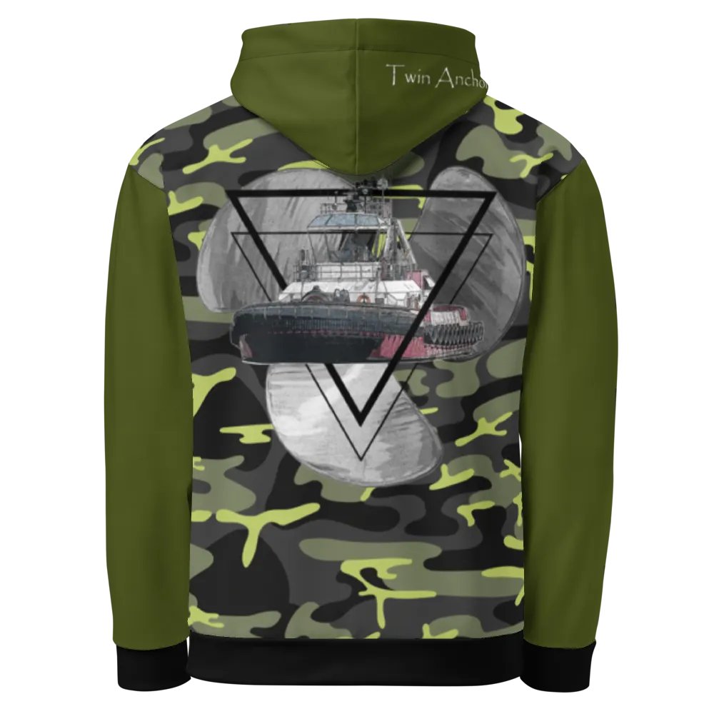 3 Prop - T & Tug Athena (Green & Camouflage) – Performance Marine Wear | Twin Anchor Apparel North Current Line product image (3)