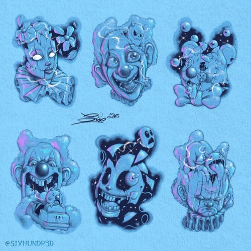 🤡 My blob drawings for clown week. The love and hate for this brain exercise. 👻 Explore the references inside of  your mind, ...