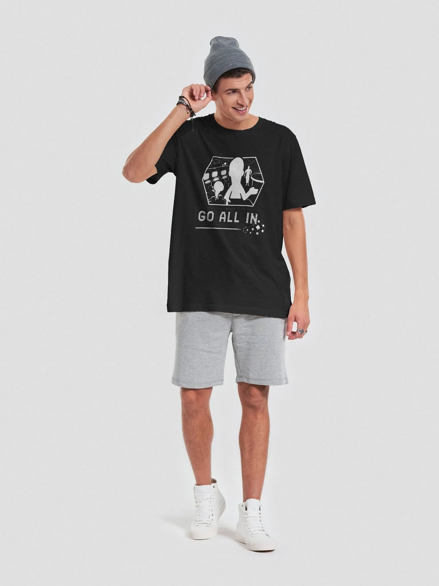 DO NOT GO ALL IN Supersoft T-Shirt White Logo product image (6)