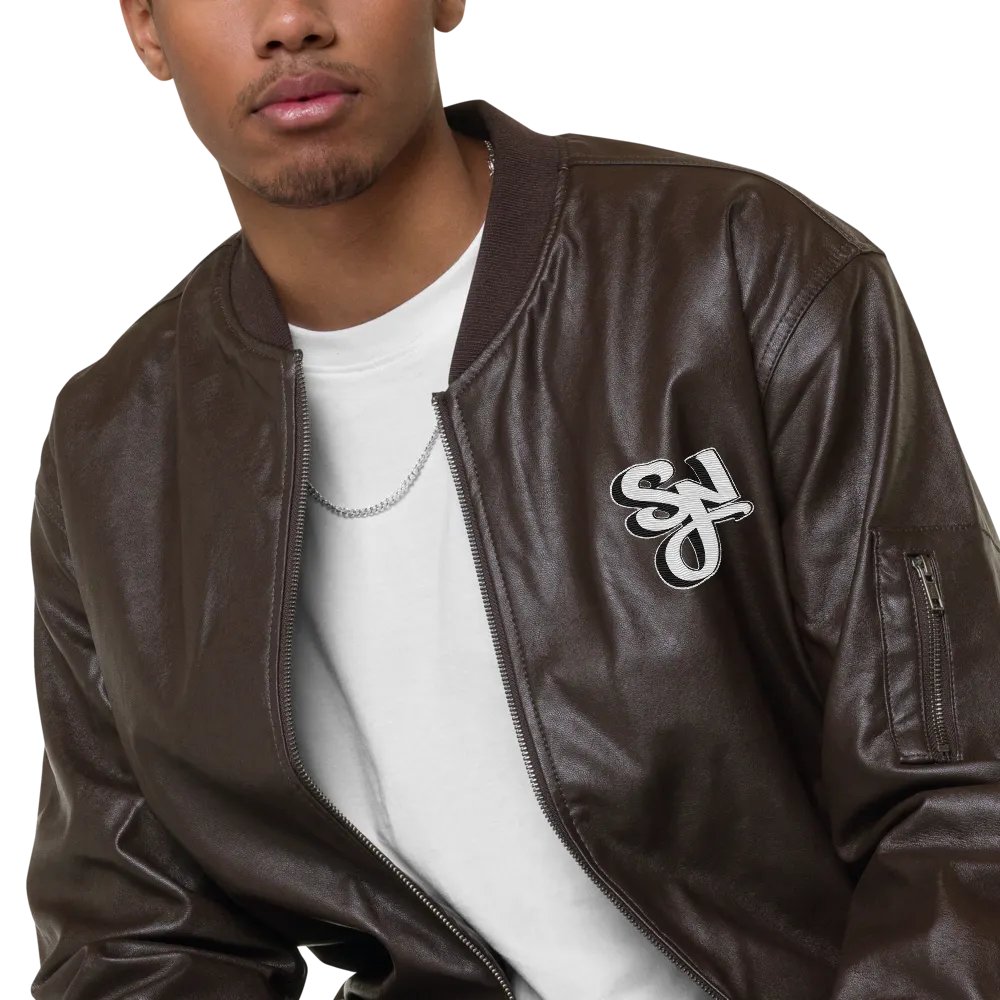 Syn Leather Bomber Jacket (Black or Brown) product image (1)