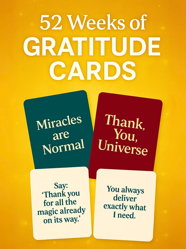 52 Weeks of Gratitude Cards | Daily Front & Back Affirmations for Miracles, Abundance & Inner Peace product image (2)