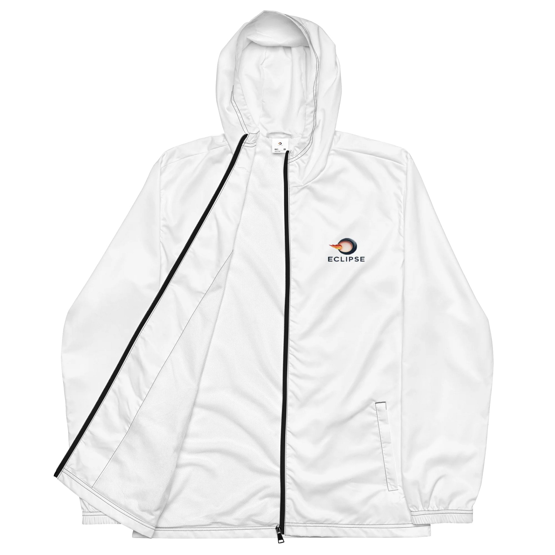 Eclipse All-Over Print Windbreaker - White, Fiery Design, Lightweight & Water-Resistant product image (2)