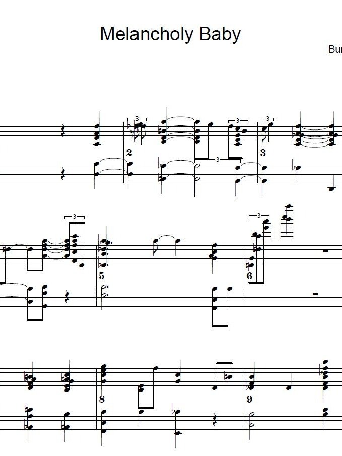 My Melancholy Baby - Piano sheet music product image (1)
