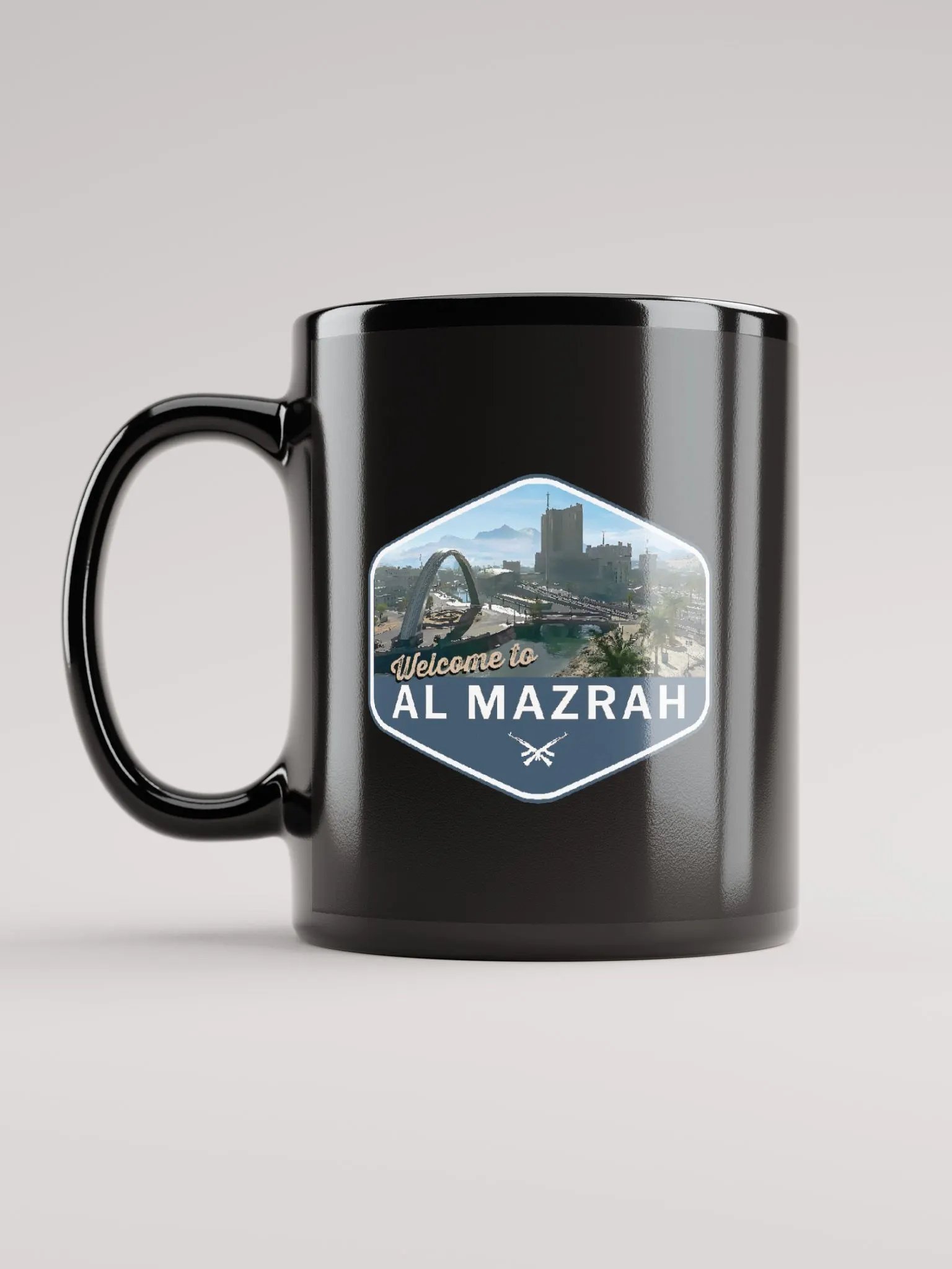 Welcome to Al Mazrah Mug, Black product image (6)