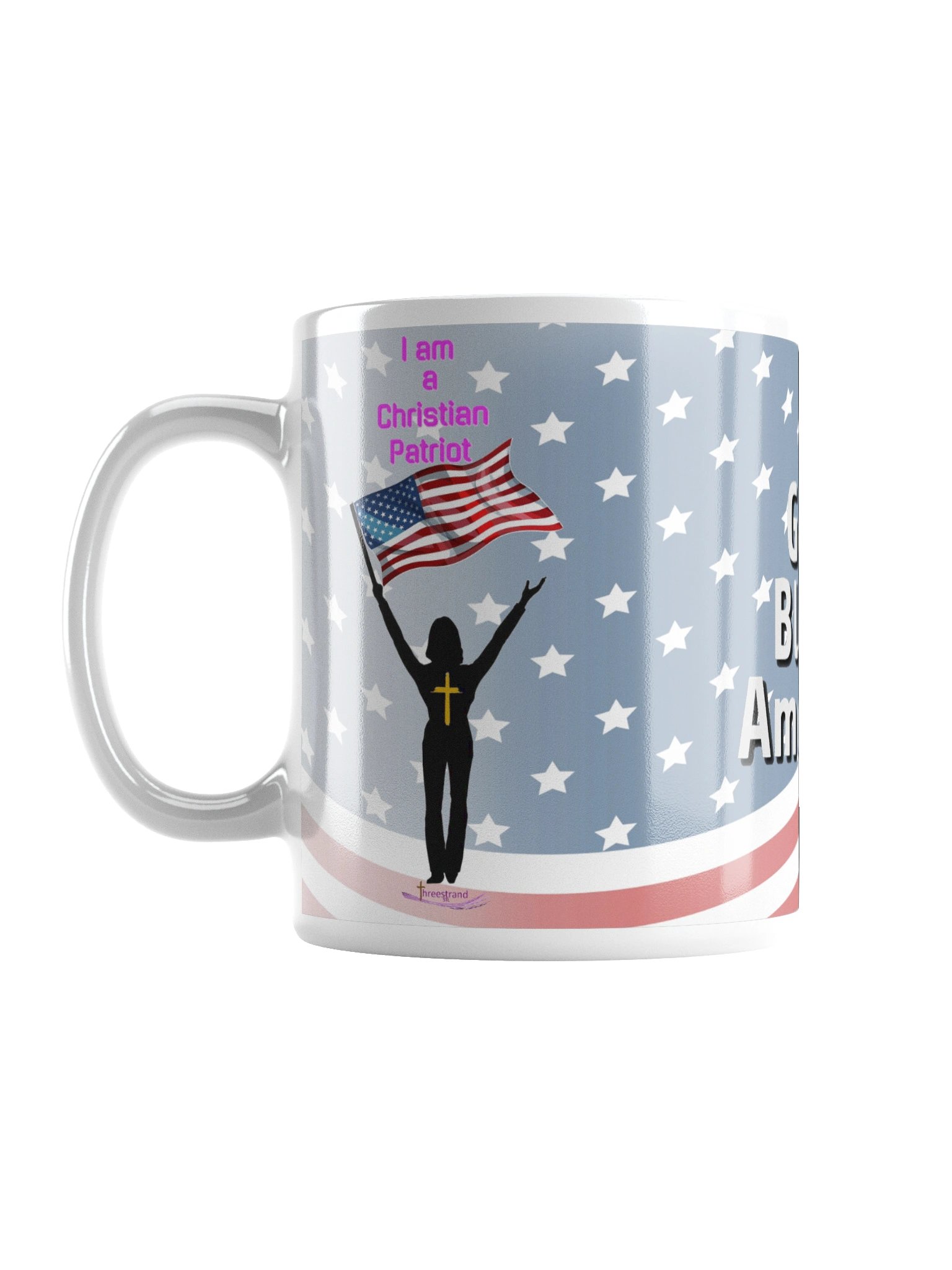God Bless America — Christian Patriot Glossy Mug - Female product image (1)