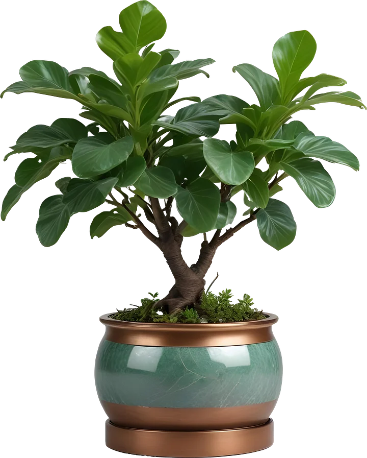 Jade Signature – Copper-Trimmed Planter PNG product image (1)