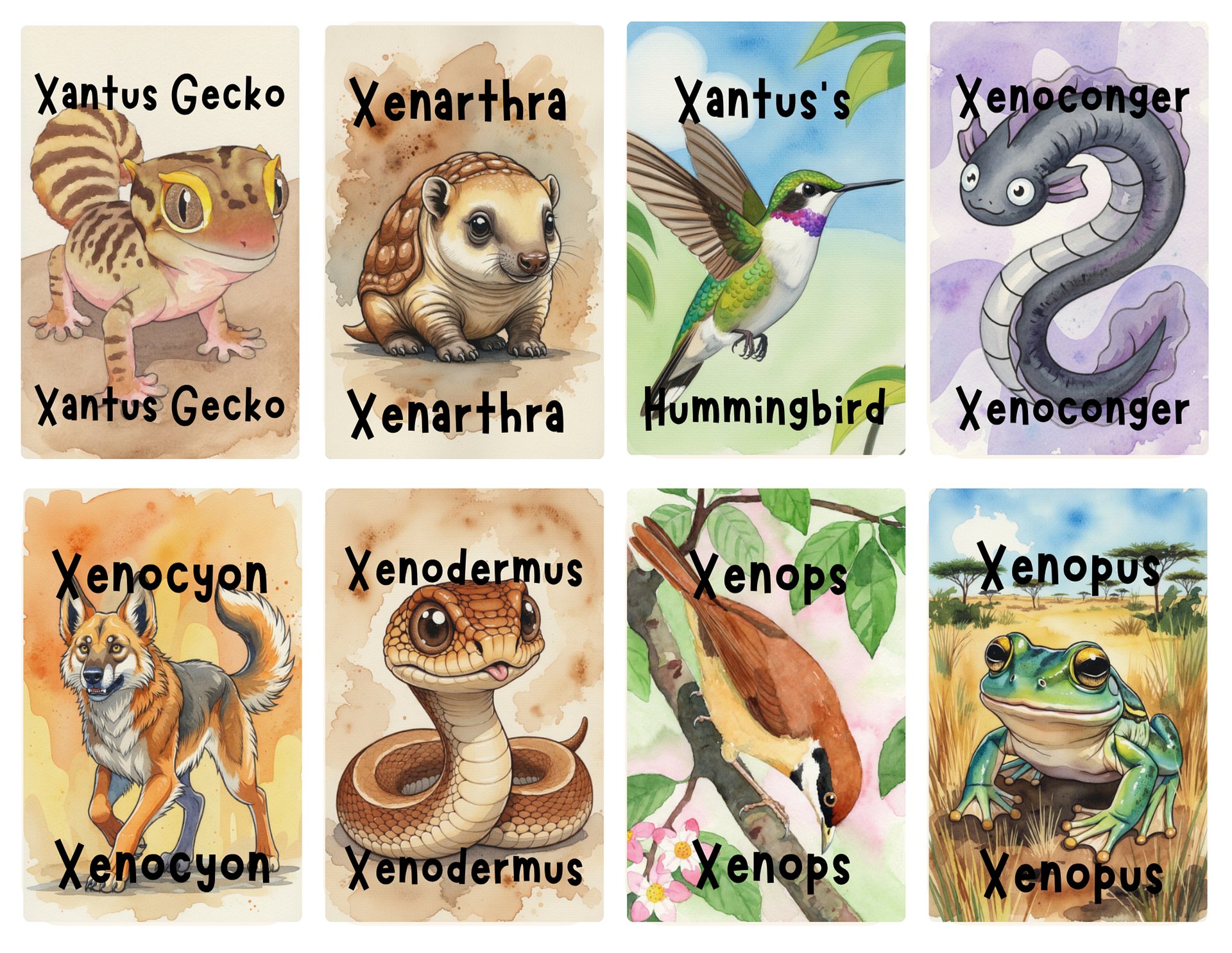 Letter X Animal Flash Cards – Fun & Engaging Alphabet Learning product image (3)