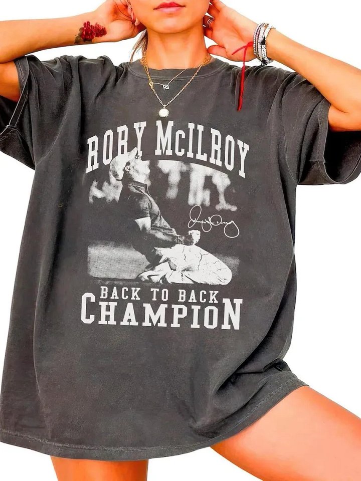 Rory McIlroy Back to Back Champion T-Shirt – Commemorative Golf Major Tee product image (1)