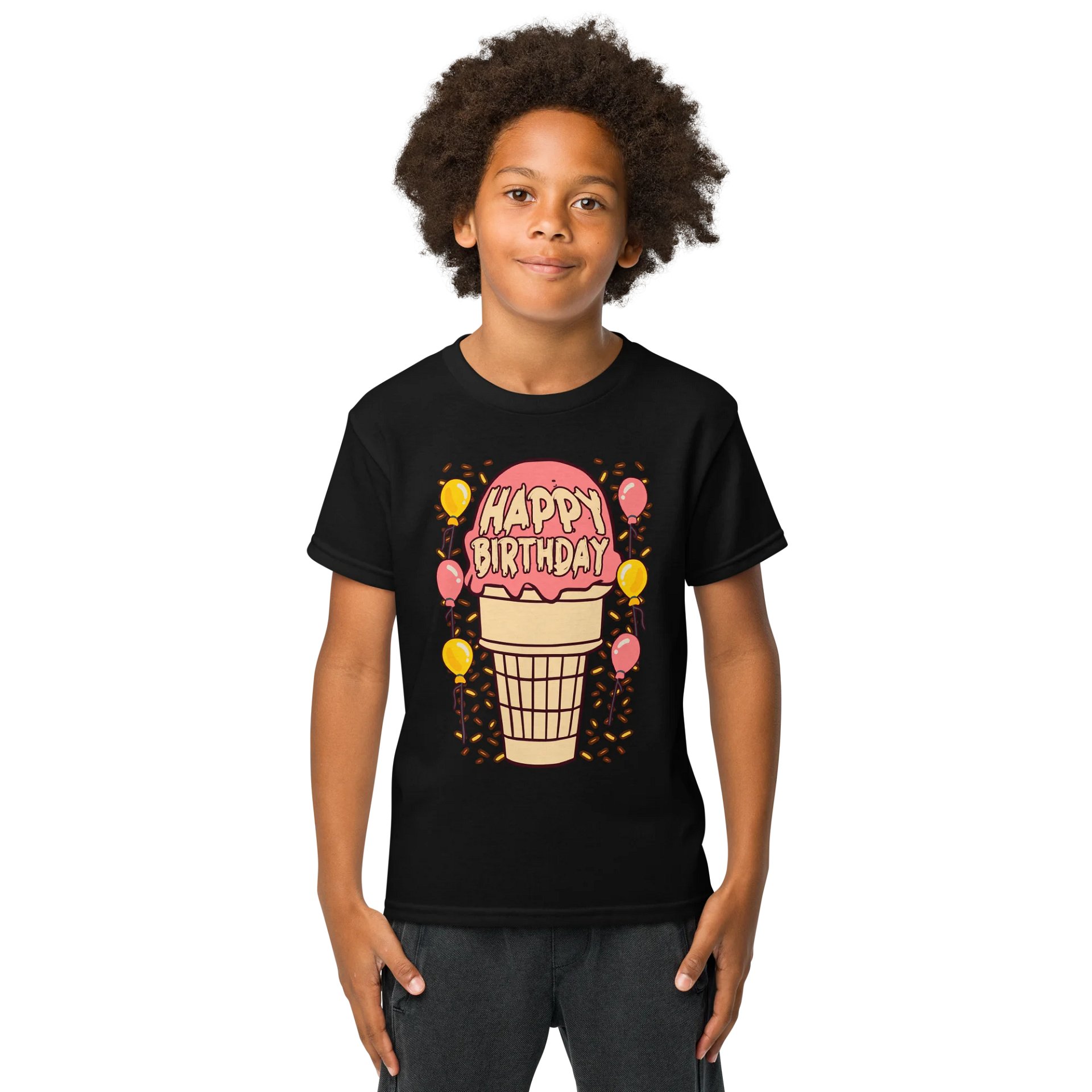 Happy Birthday (Ice Cream Cone) T-Shirt For Kids product image (1)